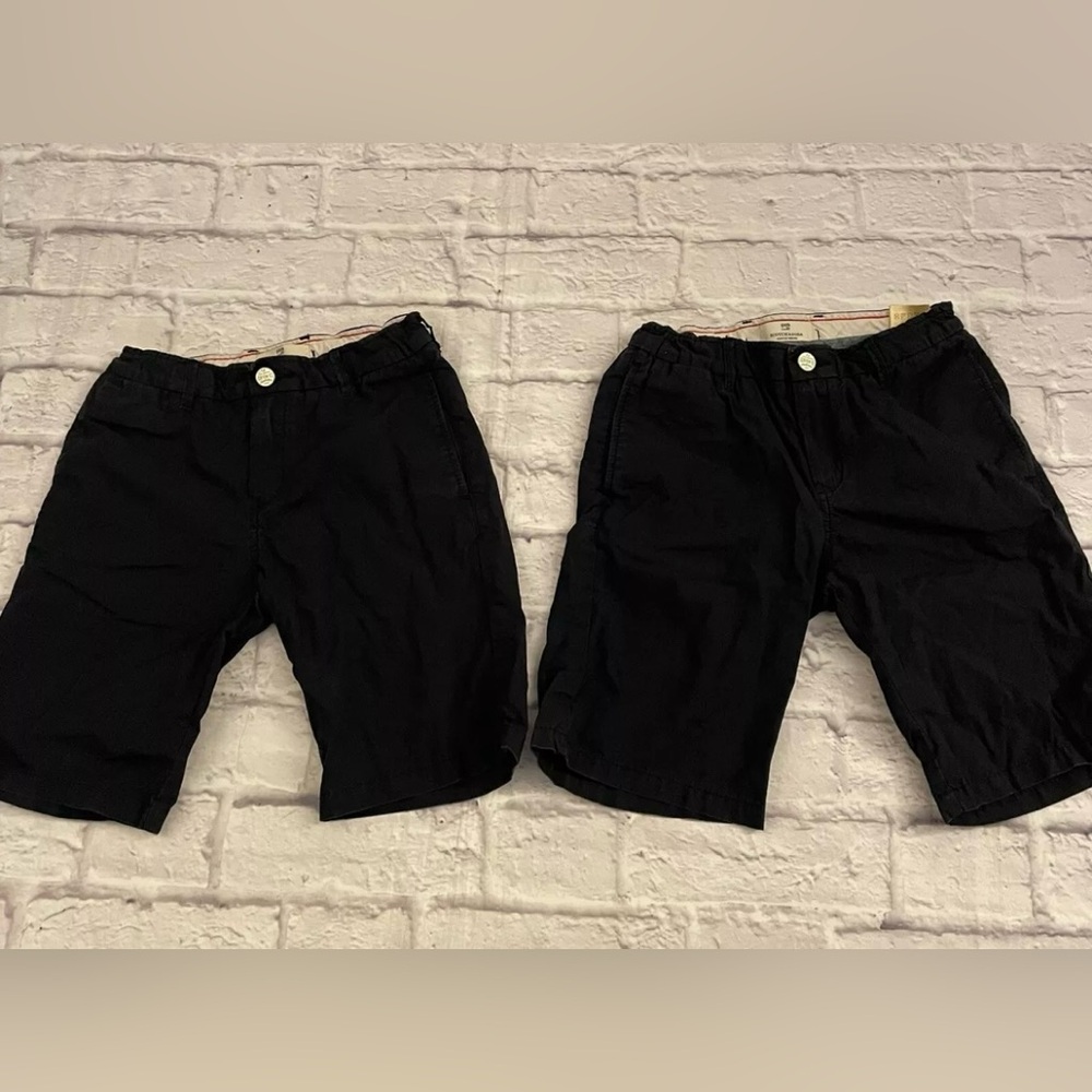 SCOTCH & SODA Classic Chino Flat-Front Shorts in Navy Blue Boys 140/10 Lot 2